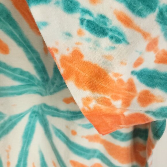 Vtg Miami Dolphins Graphic T-Shirt Men's XL Orange Aqua Tie Dye Sport Attack - Picture 10 of 10